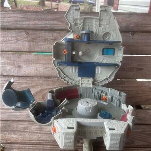 Fisher-Price Millennium Falcon Playset in Gray with Blue and Orange Accents